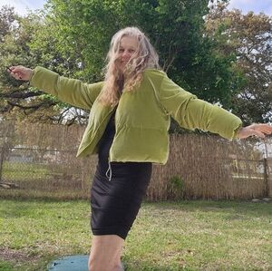 Fabletics Puffer Jacket Lime Green Jacket Soft Lightweight Velour W Jacket Hook